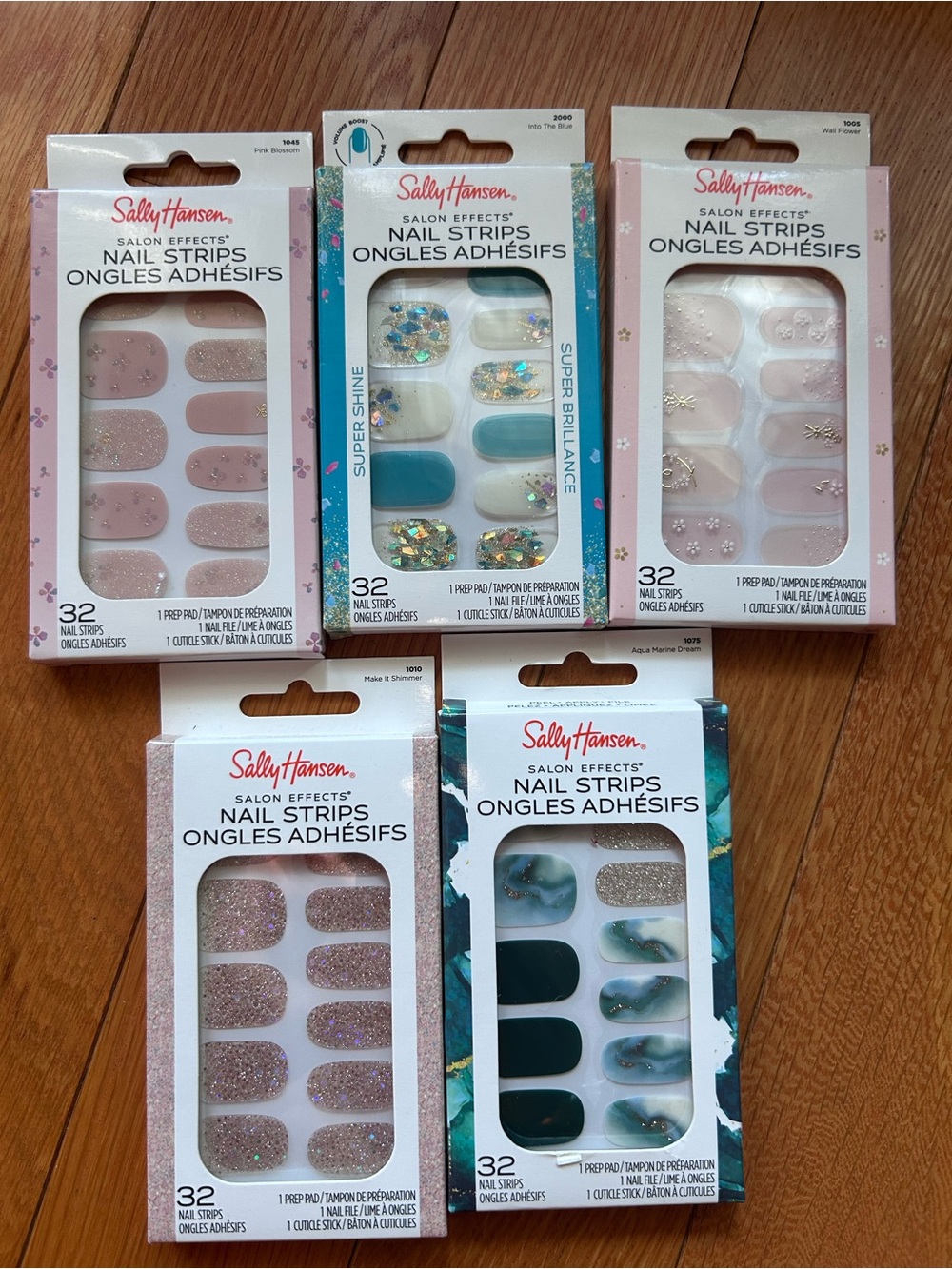 Sally Hansen Salon Effects Nail Strips - Assorted Pink, Teal, White & Glitter